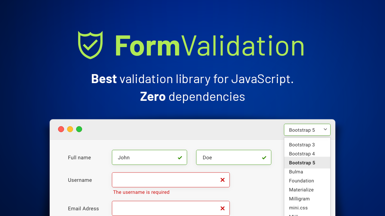 Screenshot of FormValidation